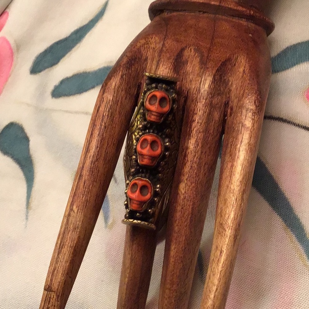 Orange tri Tibetan ring